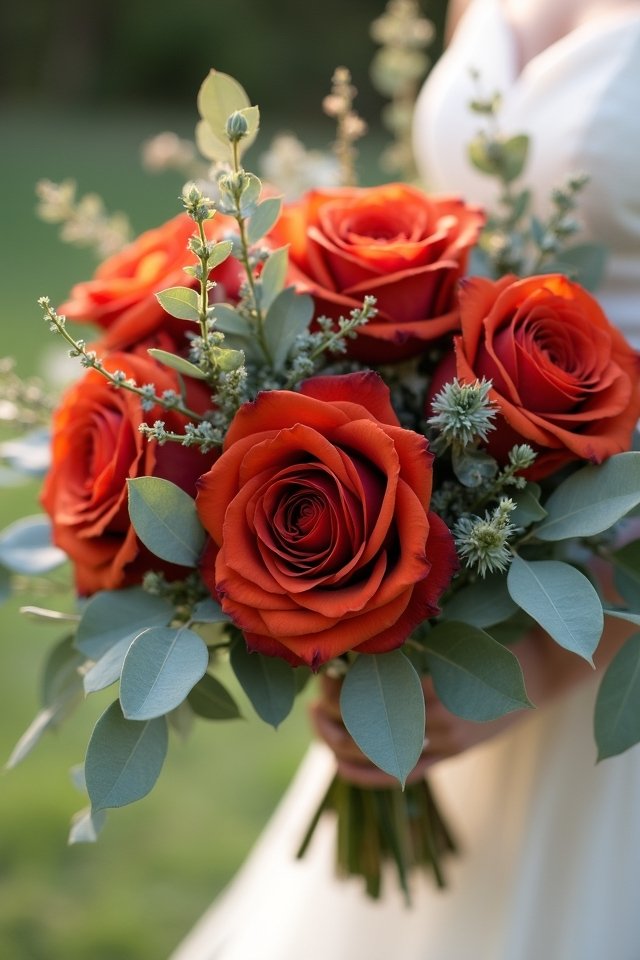 terracotta roses sage accents