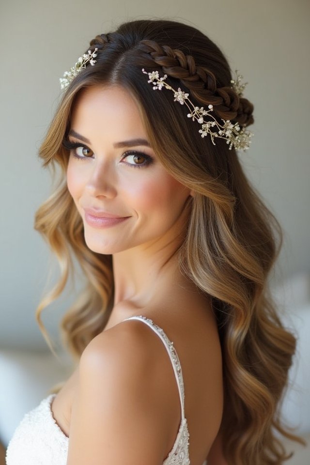 textured braided half updo