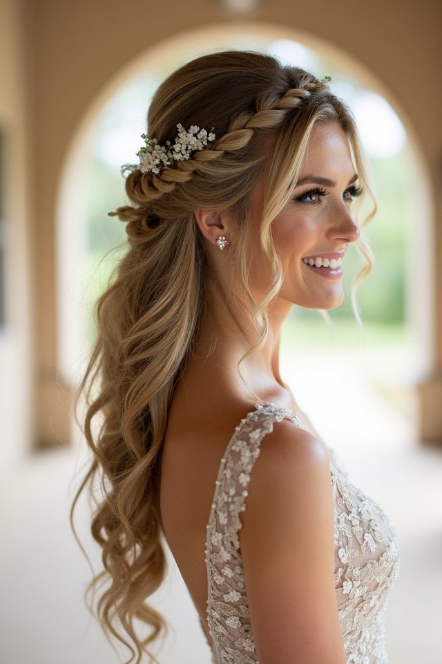 textured fishtail braid updo