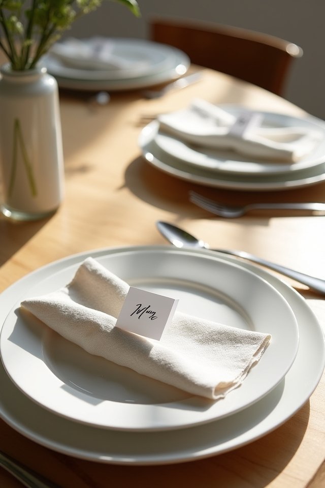 textured napkins personalized place cards