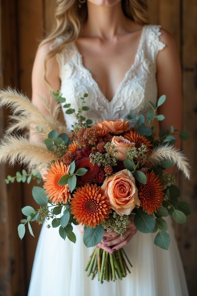 textured pampas grass bouquet