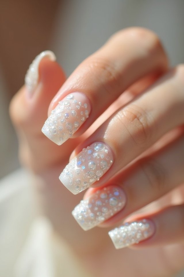 textured pearl nail design