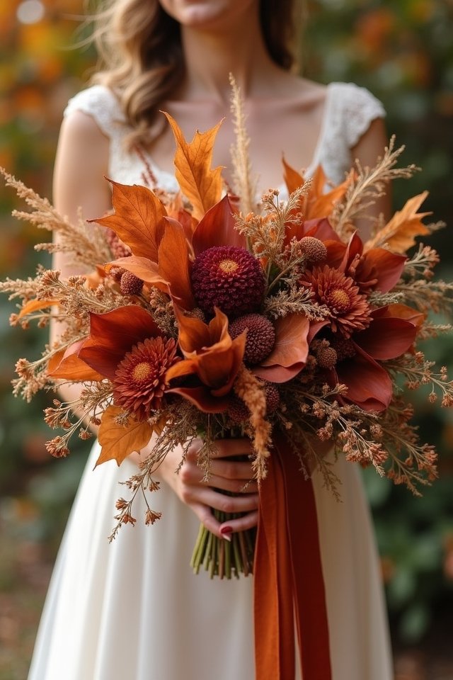 textured terracotta bridal bouquets