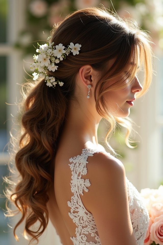 textured wavy ponytail elegance