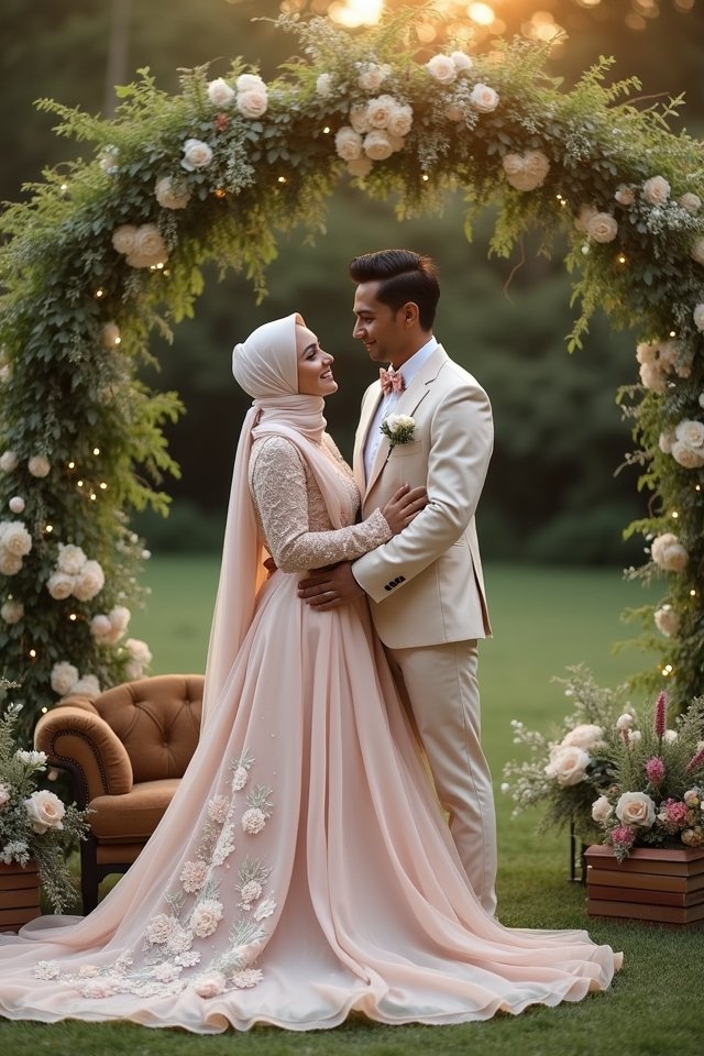 themed attire enhances wedding photography