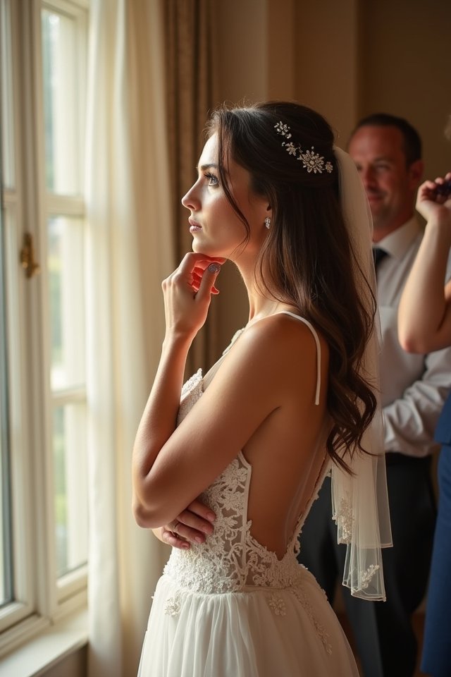 thoughtful wedding day poses