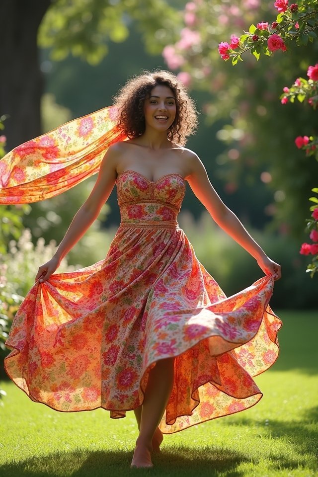 tiered dress with scarf