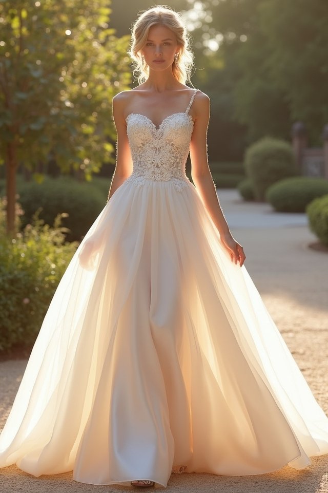 timeless a line gown elegance