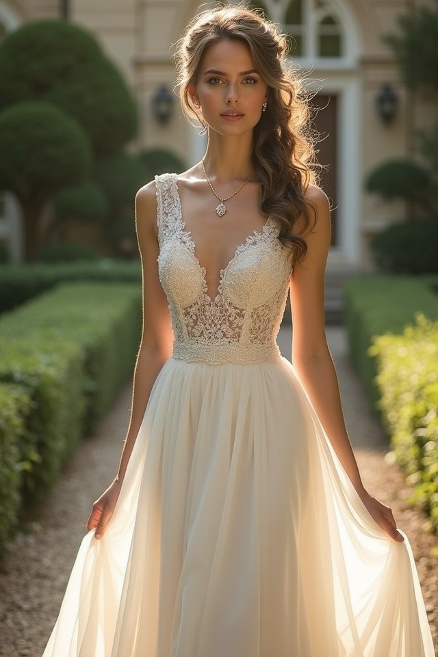 timeless a line wedding elegance