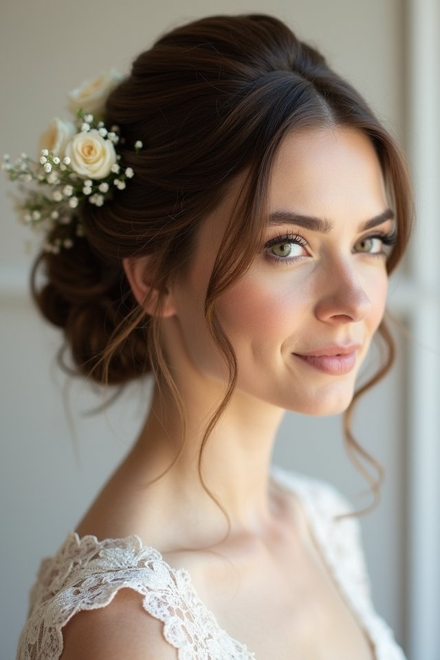 timeless elegant bridal bun