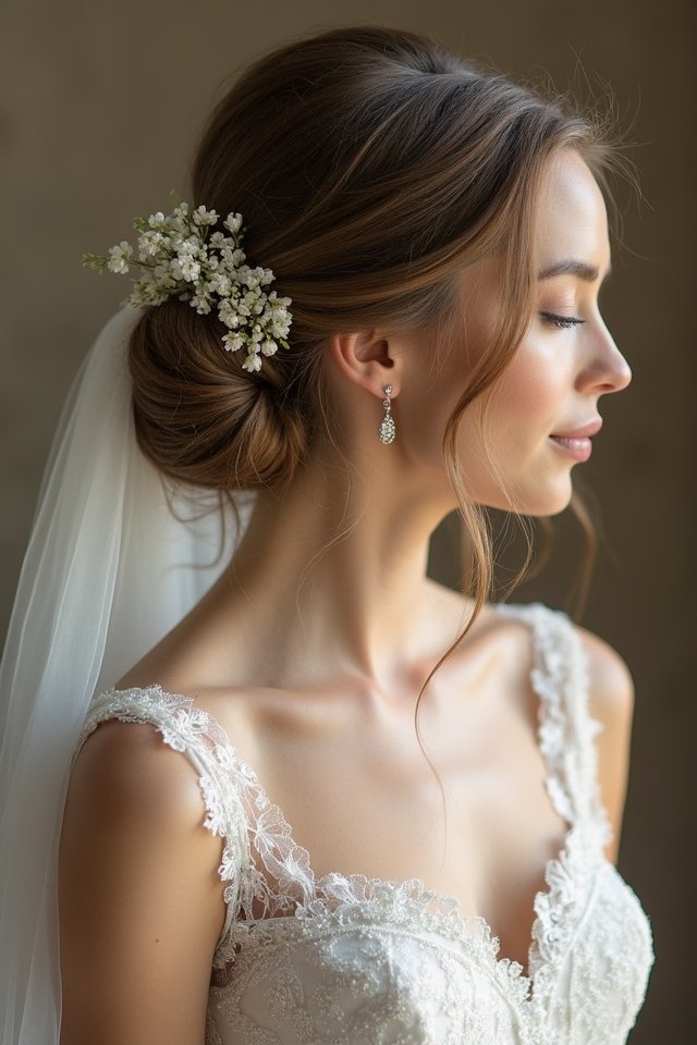 timeless elegant bridal updo