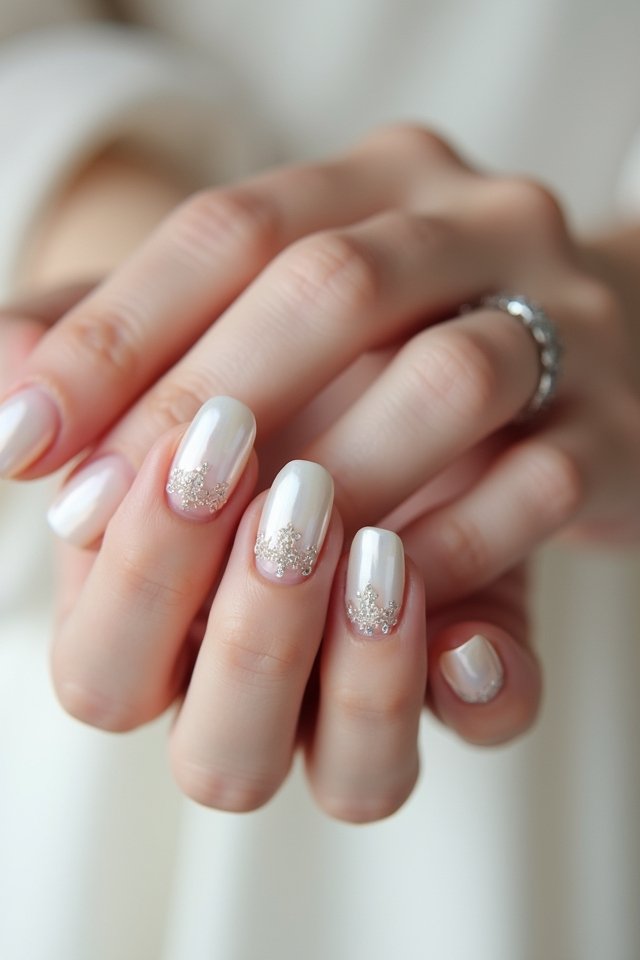 timeless elegant pearl nails