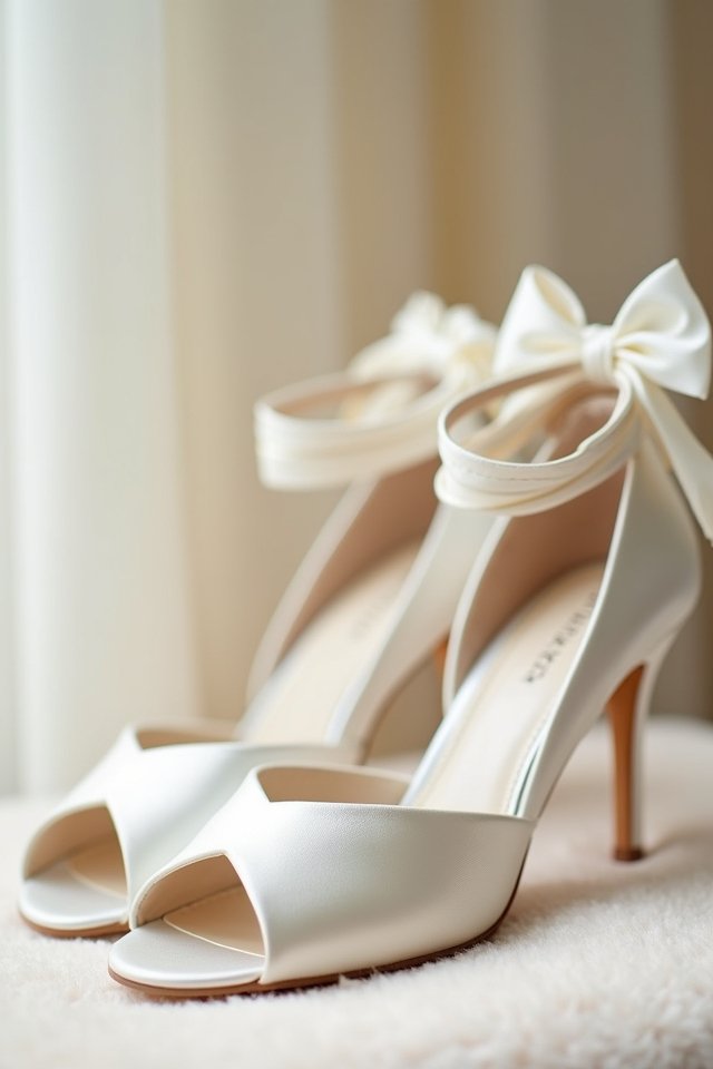 timeless ivory satin sandals