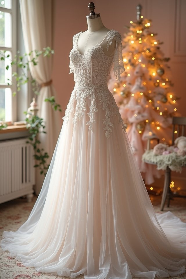 timeless lace a line gown