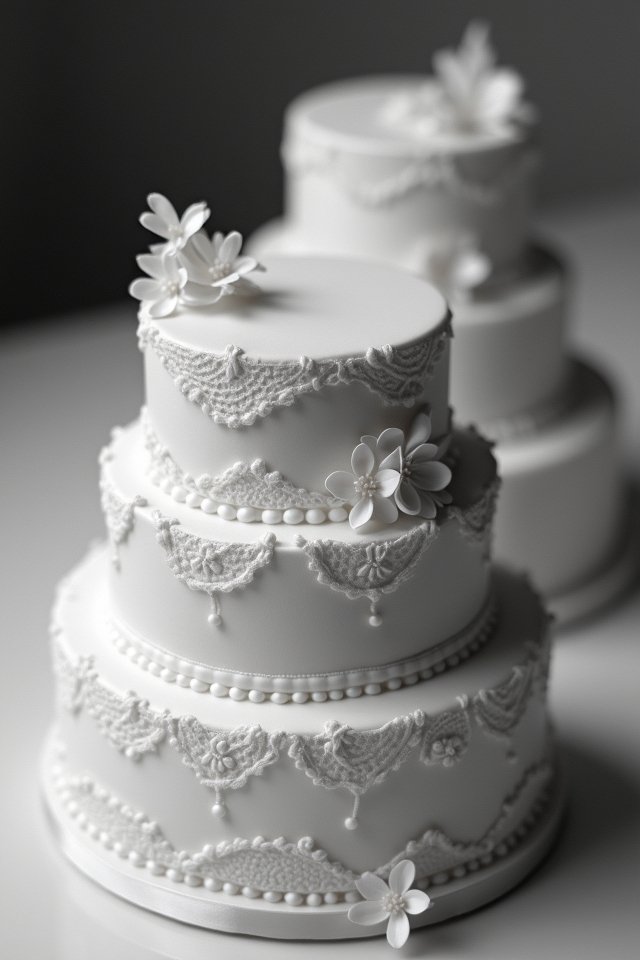 timeless monochrome wedding cakes