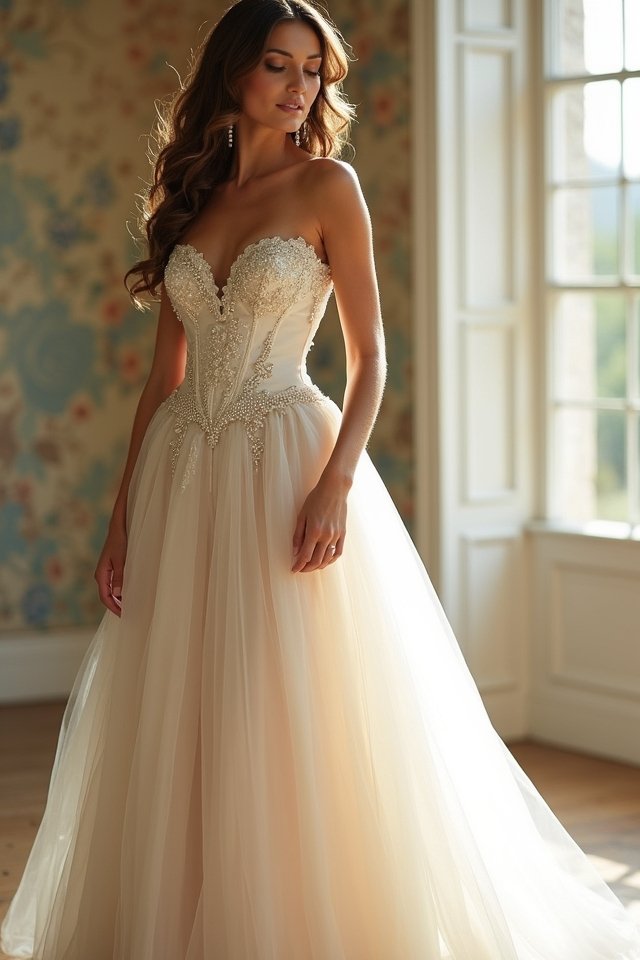 timeless off white corset elegance