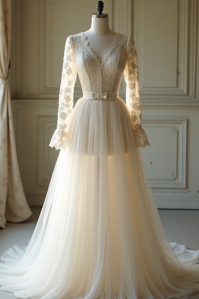 timeless romantic long sleeve gown