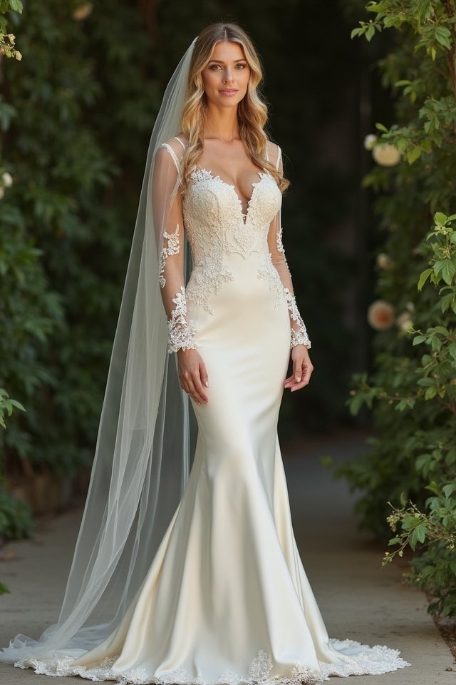 timeless satin mermaid elegance
