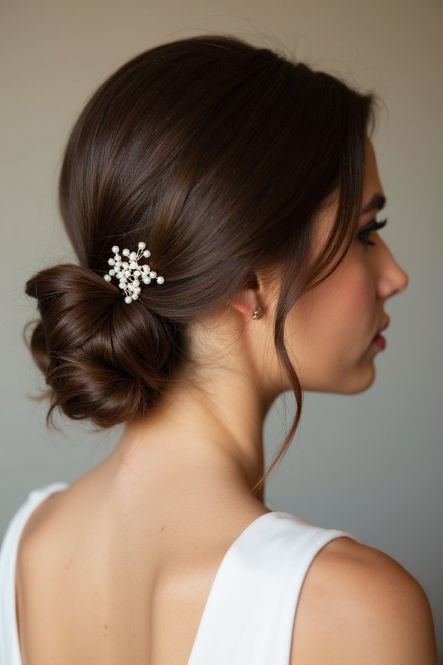 timeless sleek low bun