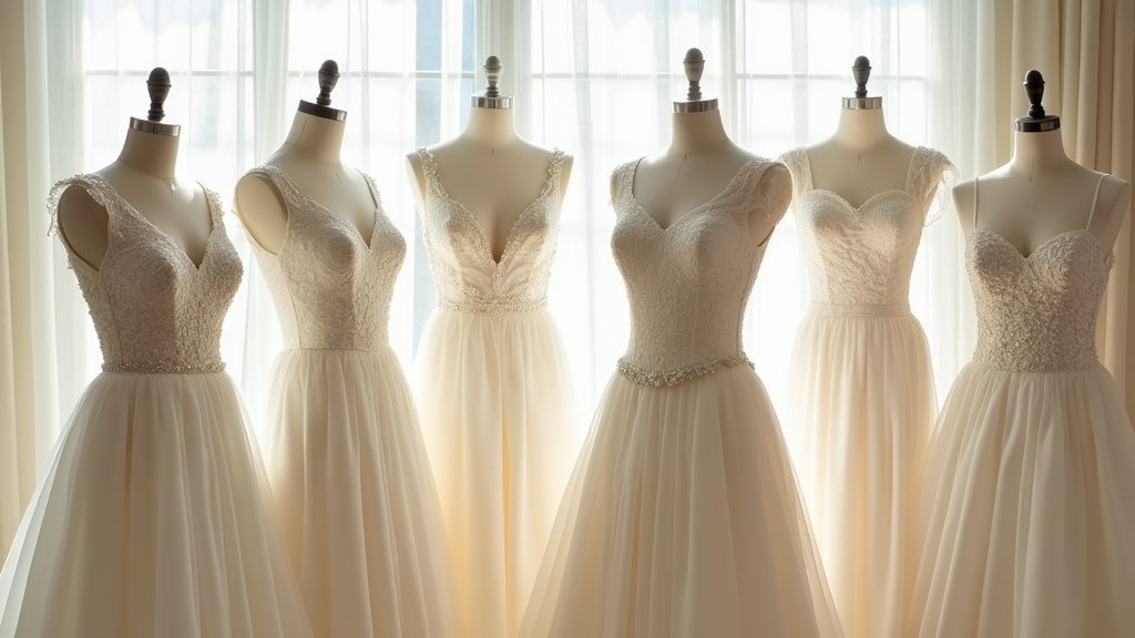 timeless square neck wedding dresses