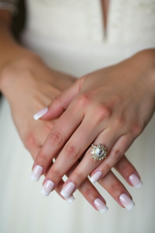 timeless white and ivory ombre