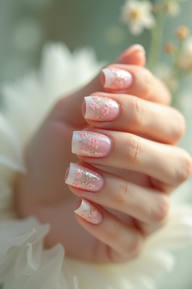 tiny floral nail designs