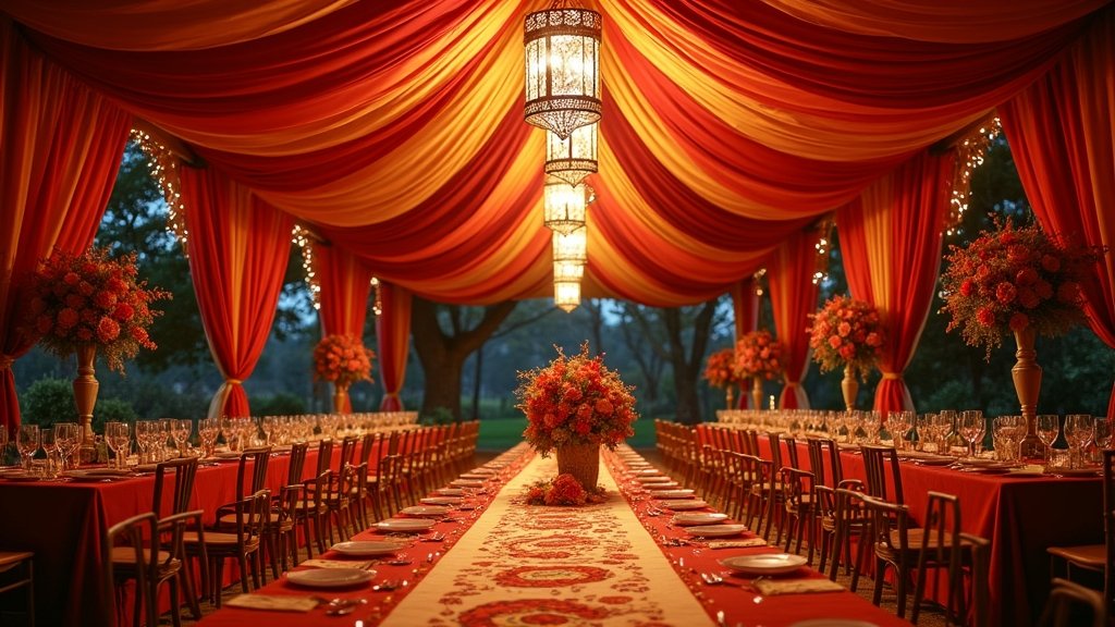 traditional wedding tent decor