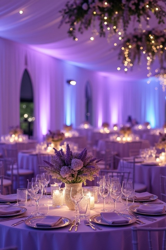 transformative purple wedding lighting
