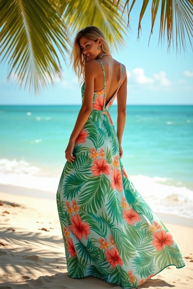 tropical flowy maxi dress