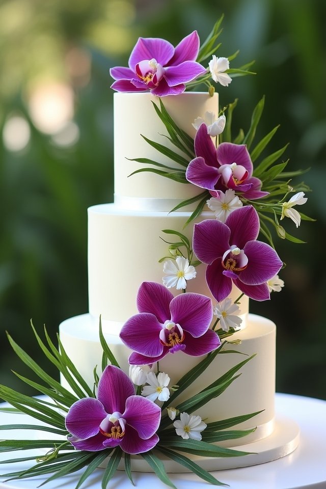 tropical wedding cake elegance