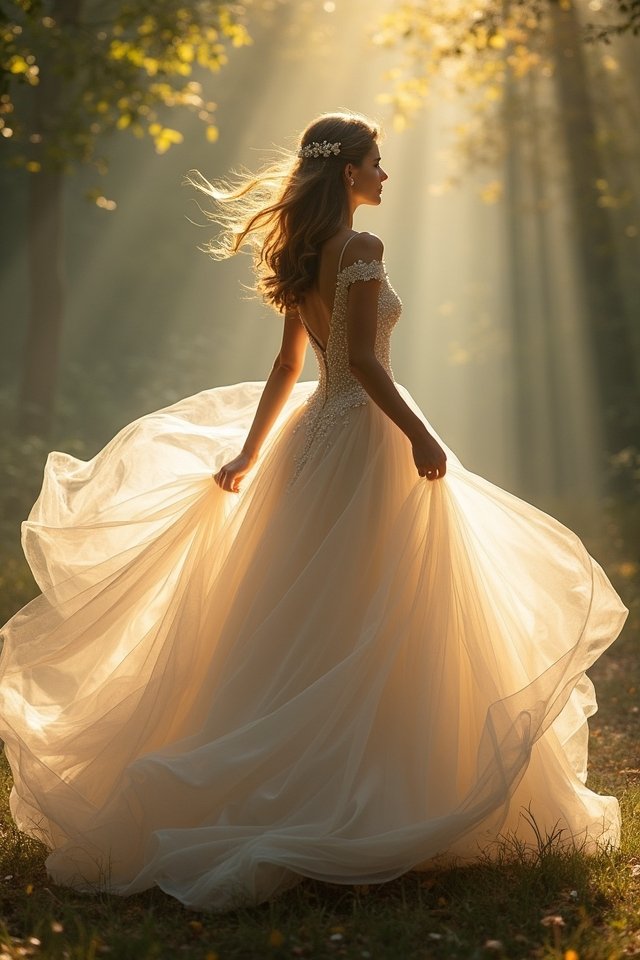 tulle and organza layers