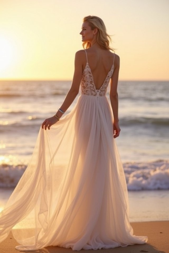 tulle dress for beach weddings