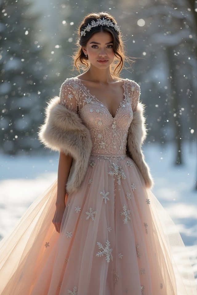 tulle skirt winter elegance