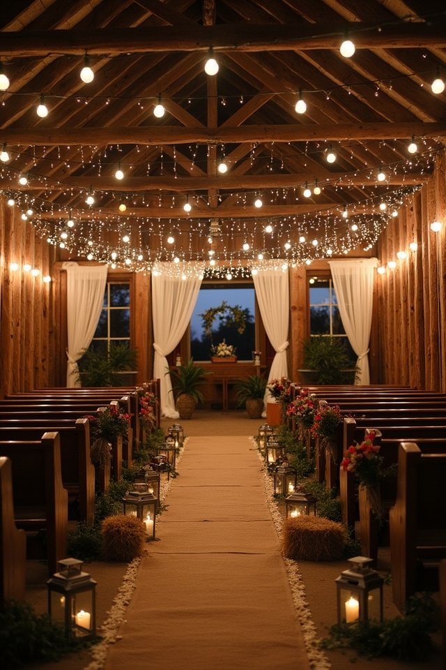 twinkling lights wedding canopy