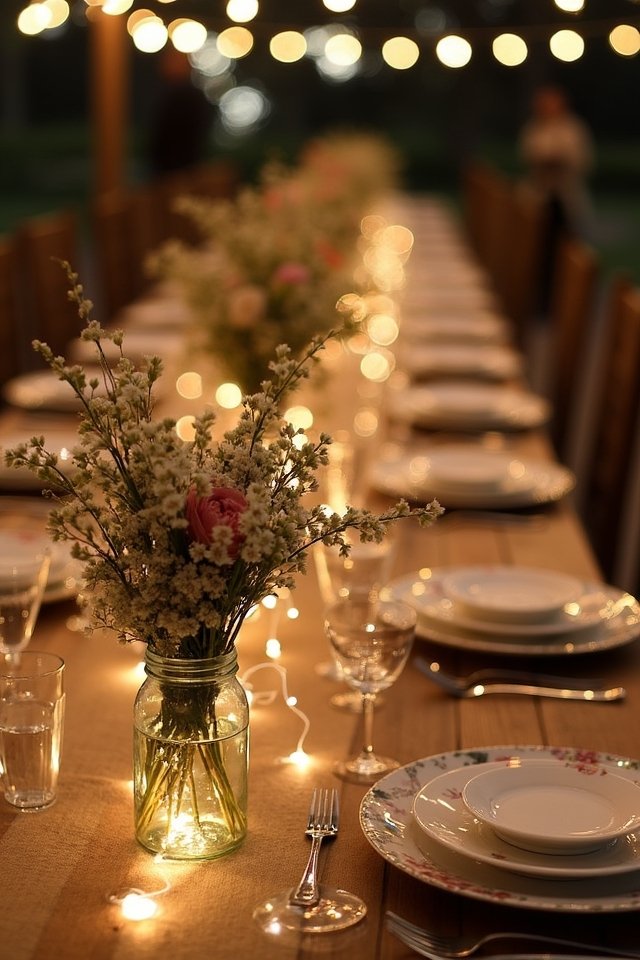 twinkling mason jar centerpieces