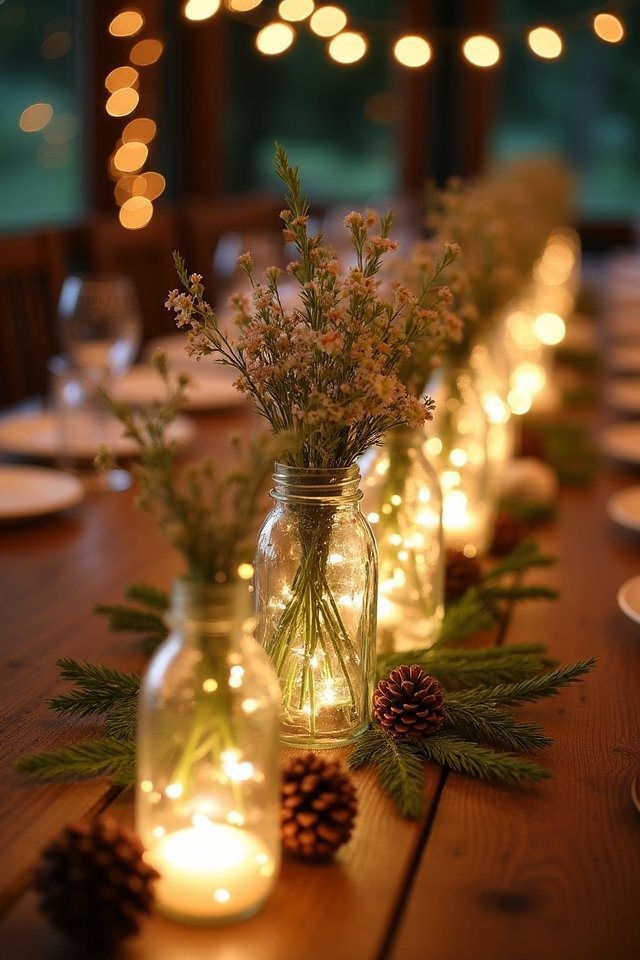 twinkling mason jar centerpieces