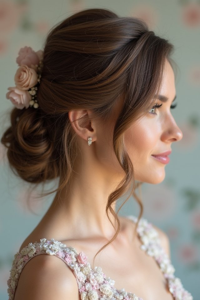 twisted half updo elegance