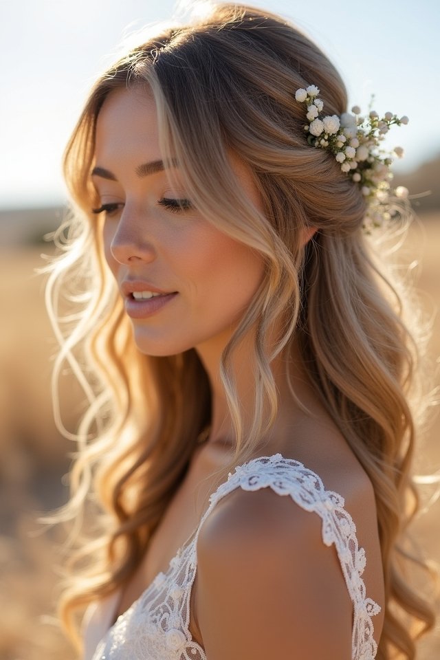 two toned bridal hair curls
