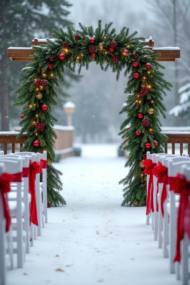 unconventional winter wedding backdrops