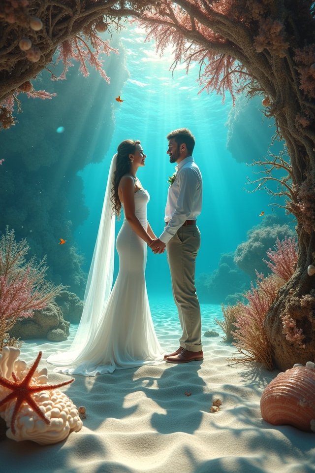 underwater wedding celebration theme