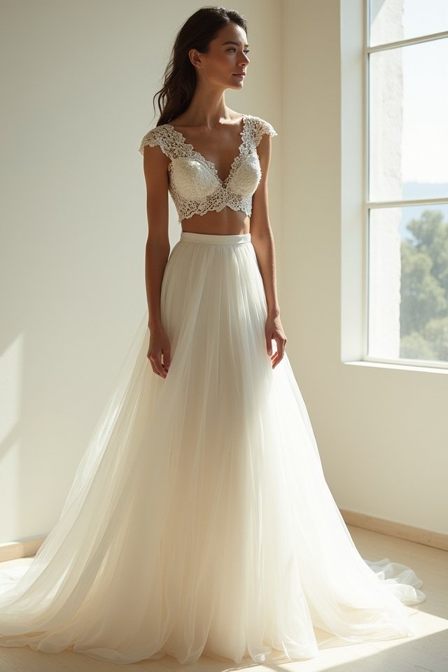 unique bridal two piece styles