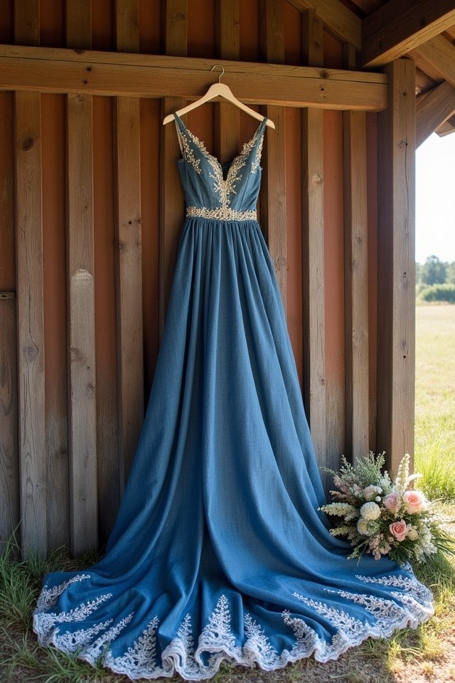 unique denim lace wedding