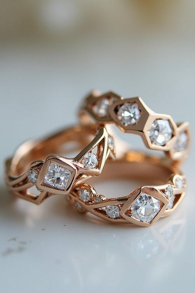 unique geometric wedding rings