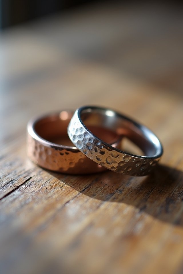 unique hammered metal bands