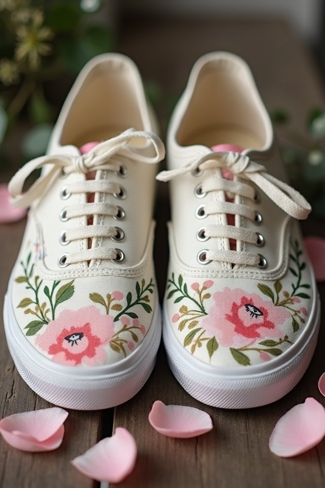 unique hand painted wedding sneakers