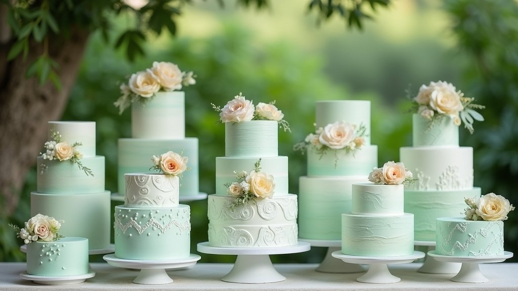 unique pastel green cakes