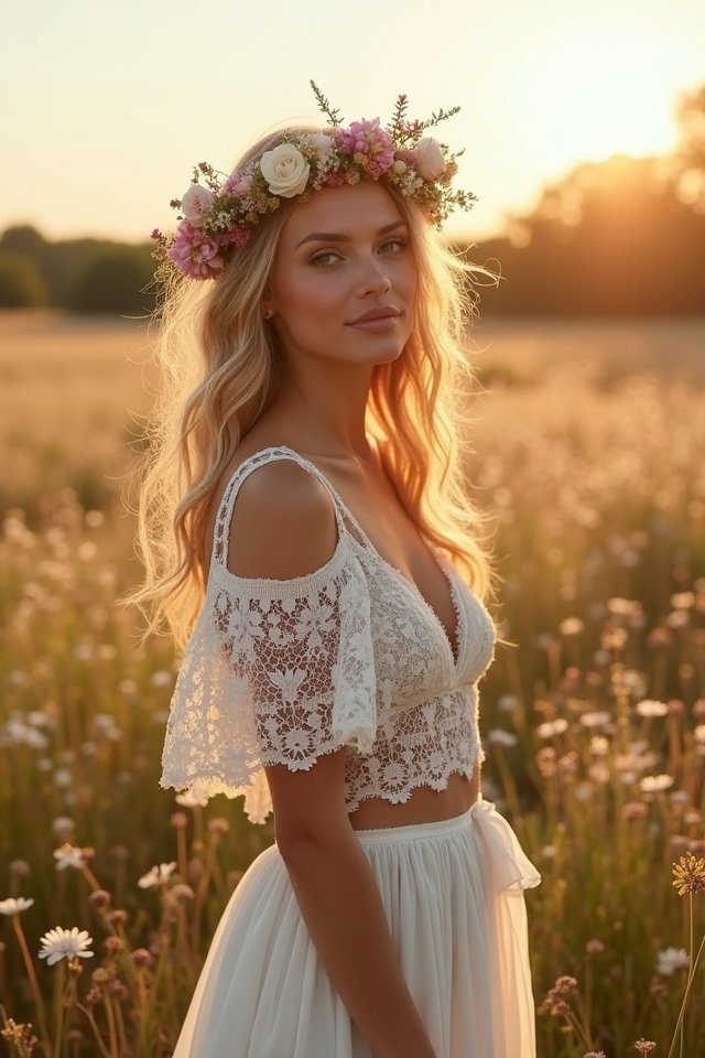 unique two piece bridal set