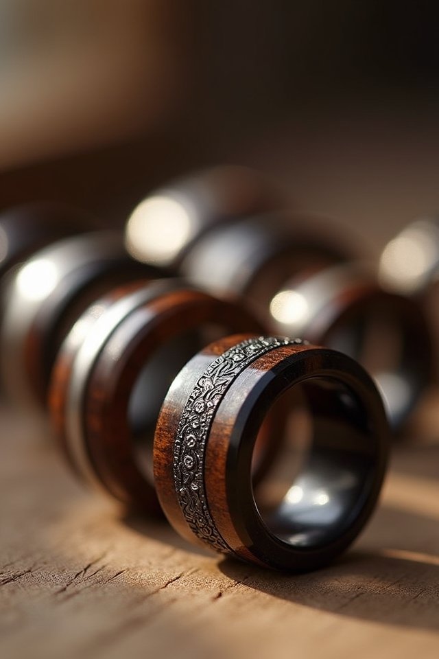 unique wood metal ring design