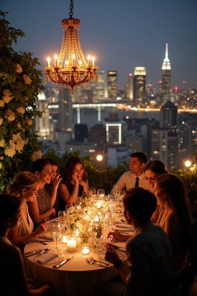 urban wedding rooftop elegance