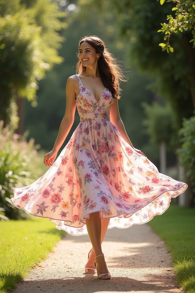 versatile floral midi dress